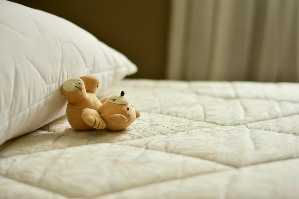 Ours en peluche sur un metals